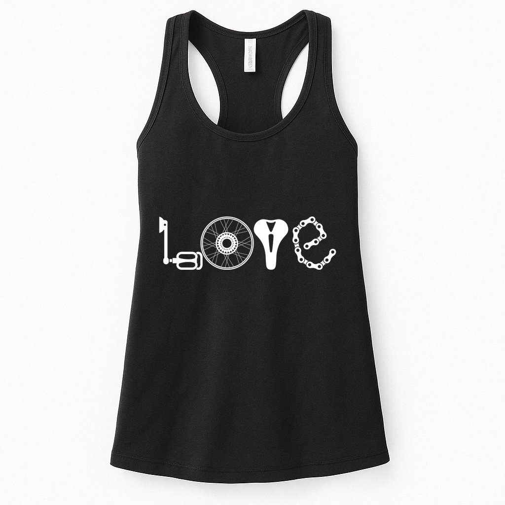 Love Bicycle Bike Cycling Womens Tank Top