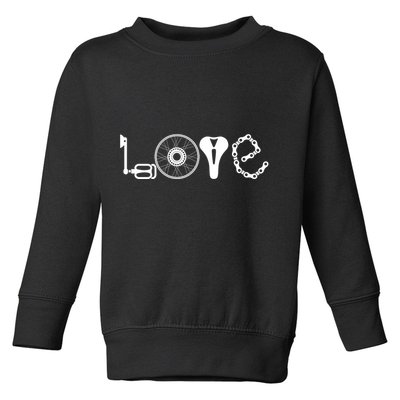 Love Bicycle Bike Cycling Toddler Sweatshirt