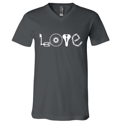 Love Bicycle Bike Cycling V-Neck T-Shirt