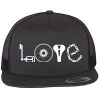 Love Bicycle Bike Cycling Flat Bill Trucker Hat