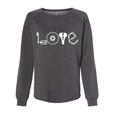 Love Bicycle Bike Cycling Womens California Wash Sweatshirt