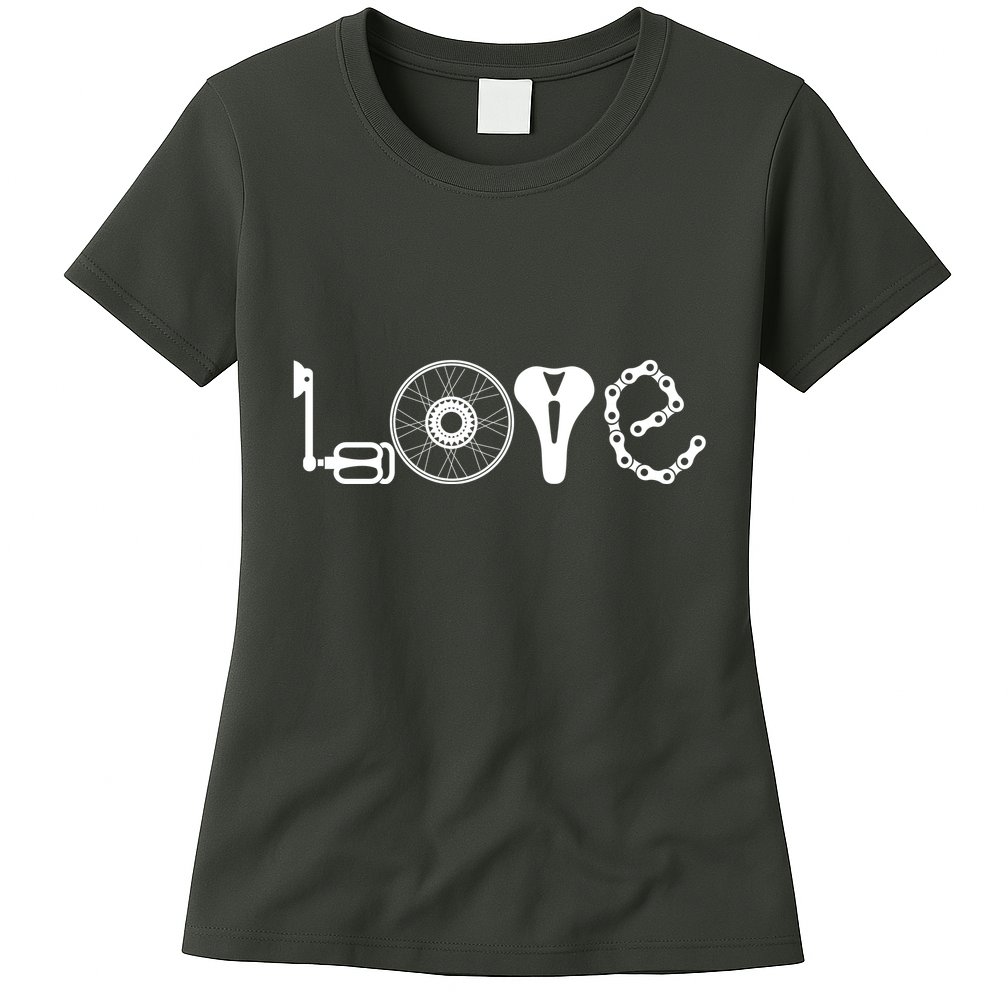 Love Bicycle Bike Cycling Womens T-Shirt