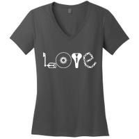 Love Bicycle Bike Cycling Women's V-Neck T-Shirt