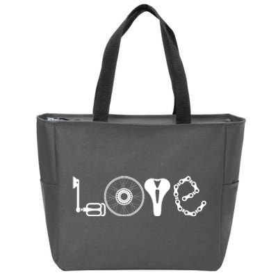 Love Bicycle Bike Cycling Zip Tote Bag