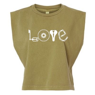 Love Bicycle Bike Cycling Garment-Dyed Women's Muscle Tee