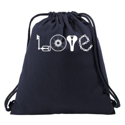 Love Bicycle Bike Cycling Drawstring Bag