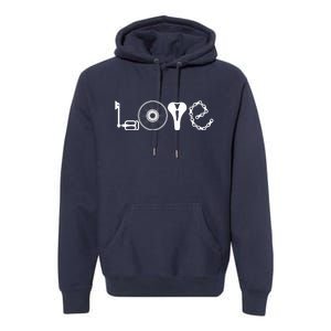 Love Bicycle Bike Cycling Premium Hoodie