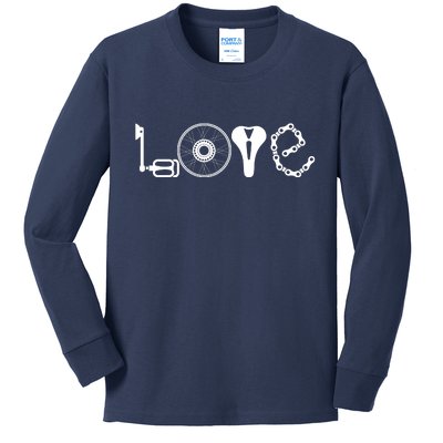 Love Bicycle Bike Cycling Kids Long Sleeve Shirt