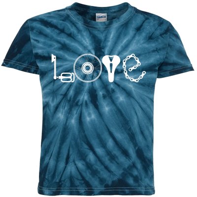 Love Bicycle Bike Cycling Kids Tie-Dye T-Shirt