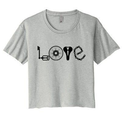 Love Bicycle Bike Cycling Women's Crop Top Tee