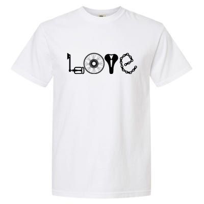 Love Bicycle Bike Cycling Garment-Dyed Heavyweight T-Shirt