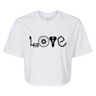 Love Bicycle Bike Cycling Bella+Canvas Jersey Crop Tee