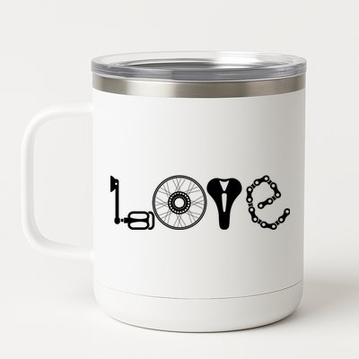 Love Bicycle Bike Cycling 12 oz Stainless Steel Tumbler Cup