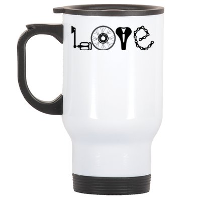 Love Bicycle Bike Cycling Stainless Steel Travel Mug