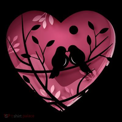 Love Birds Hollow Heart T-Shirt