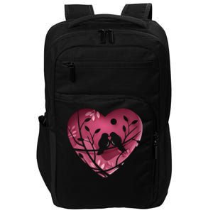 Love Birds Hollow Heart Impact Tech Backpack