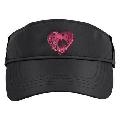 Love Birds Hollow Heart Adult Drive Performance Visor