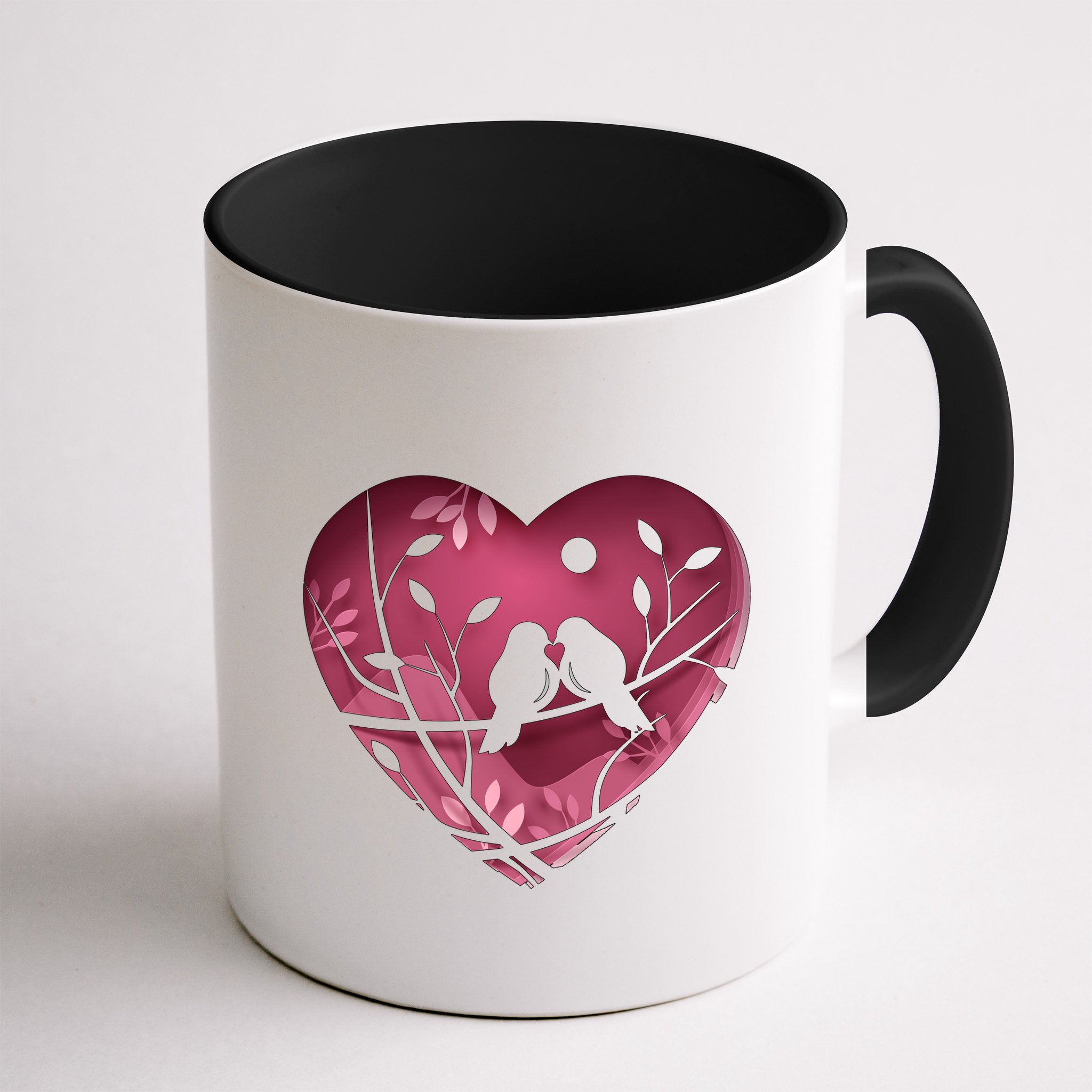Love Birds Hollow Heart Mug