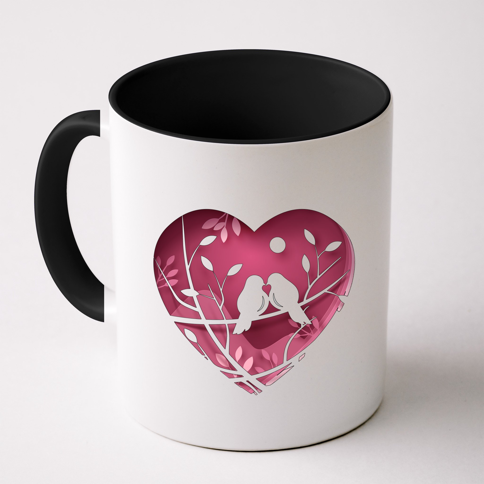 Love Birds Hollow Heart Mug