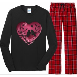 Love Birds Hollow Heart Long Sleeve Pajama Set