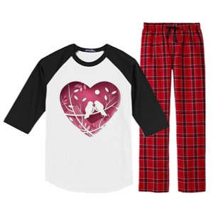 Love Birds Hollow Heart Raglan Sleeve Pajama Set