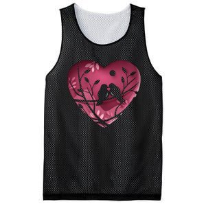 Love Birds Hollow Heart Mesh Reversible Basketball Jersey Tank