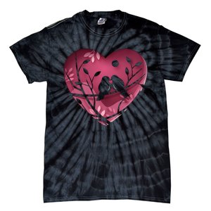 Love Birds Hollow Heart Tie-Dye T-Shirt