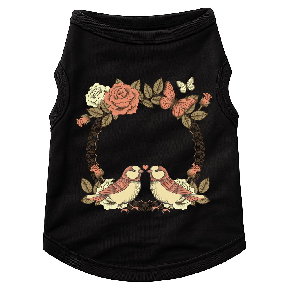 Love Birds Vintage Heart Frame Doggie Tank