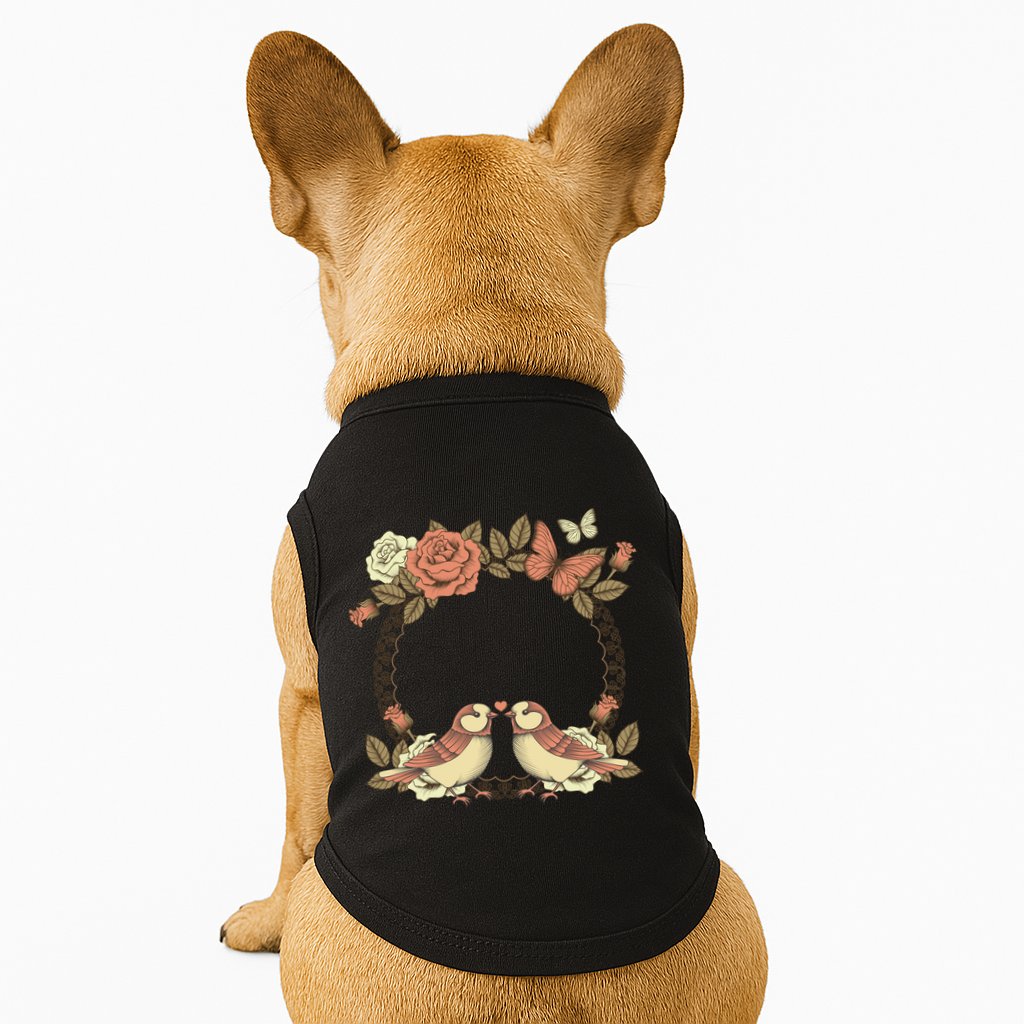 Love Birds Vintage Heart Frame Doggie Tank