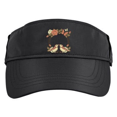 Love Birds Vintage Heart Frame Adult Drive Performance Visor