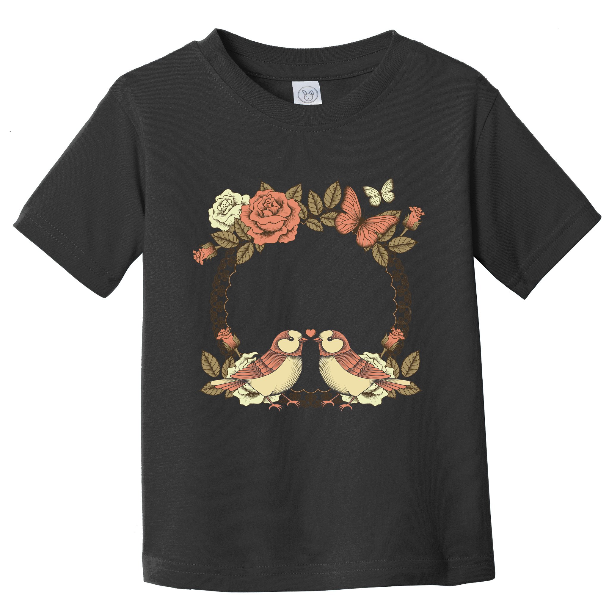 Love Birds Vintage Heart Frame Toddler T-Shirt