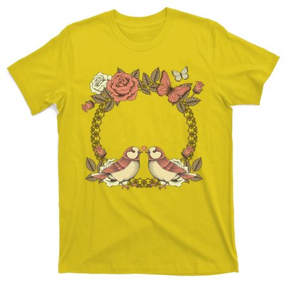 Love Birds Vintage Heart Frame T-Shirt