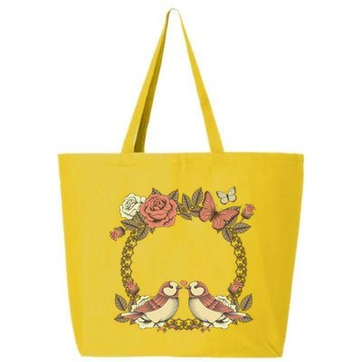 Love Birds Vintage Heart Frame 25L Jumbo Tote