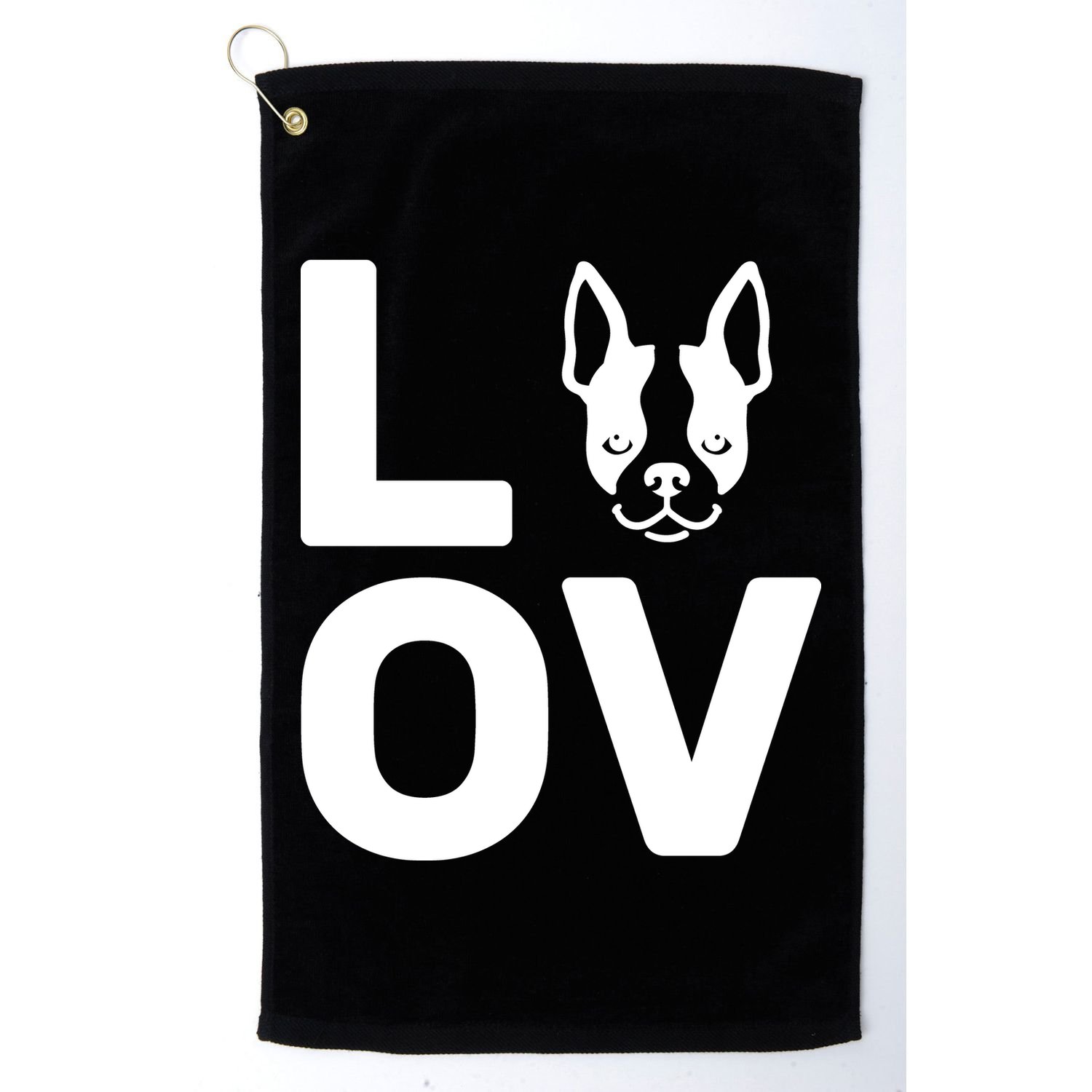 Love Boston Terrier  Golf Towel