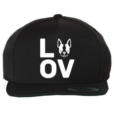 Love Boston Terrier  Wool Snapback Cap