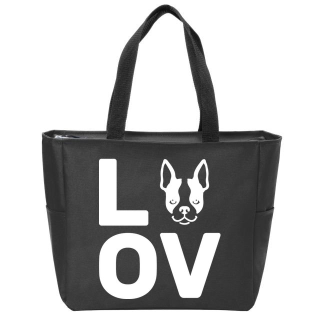 Love Boston Terrier  Zip Tote Bag