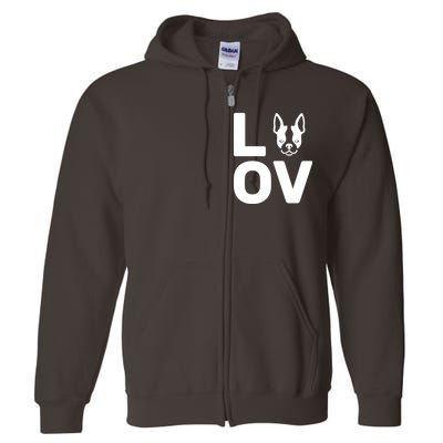 Love Boston Terrier  Full Zip Hoodie