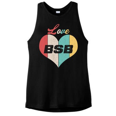 Love BSB Vintage Music Ladies PosiCharge Tri-Blend Wicking Tank