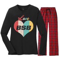 Love BSB Vintage Music Women's Long Sleeve Flannel Pajama Set 