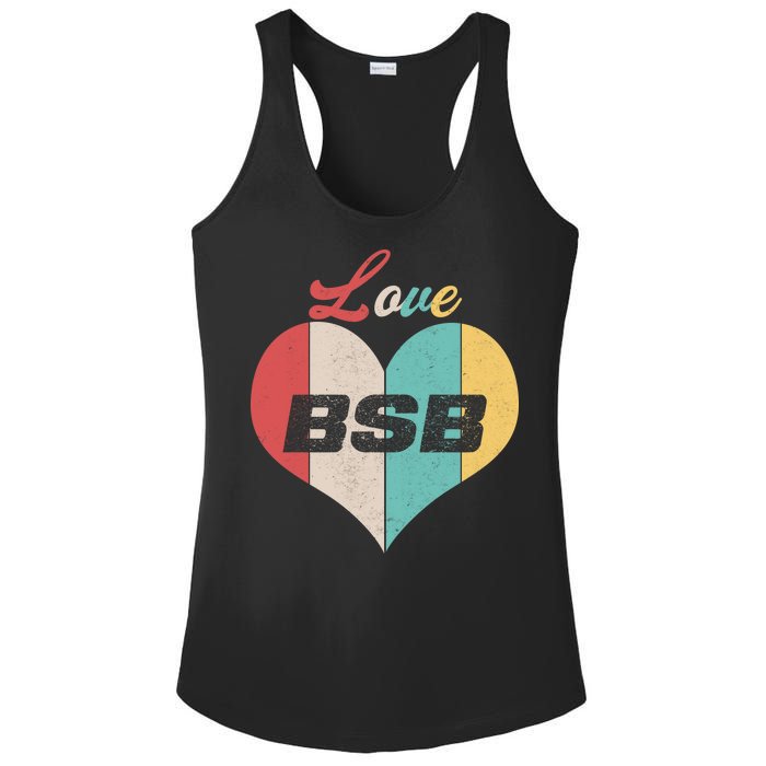 Love BSB Vintage Music Ladies PosiCharge Competitor Racerback Tank