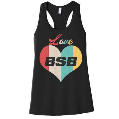 Love BSB Vintage Music Women's Racerback Tank