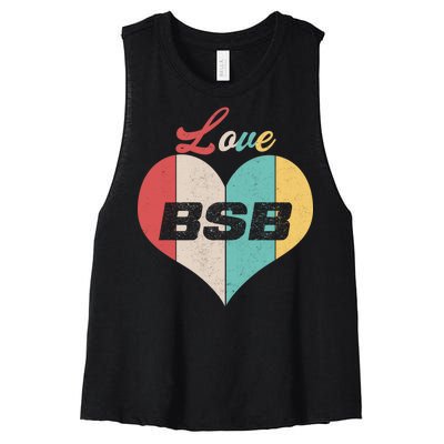 Love BSB Vintage Music Women's Racerback Cropped Tank