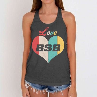 Love BSB Vintage Music Women's Knotted Racerback Tank