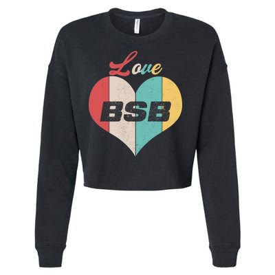 Love BSB Vintage Music Cropped Pullover Crew