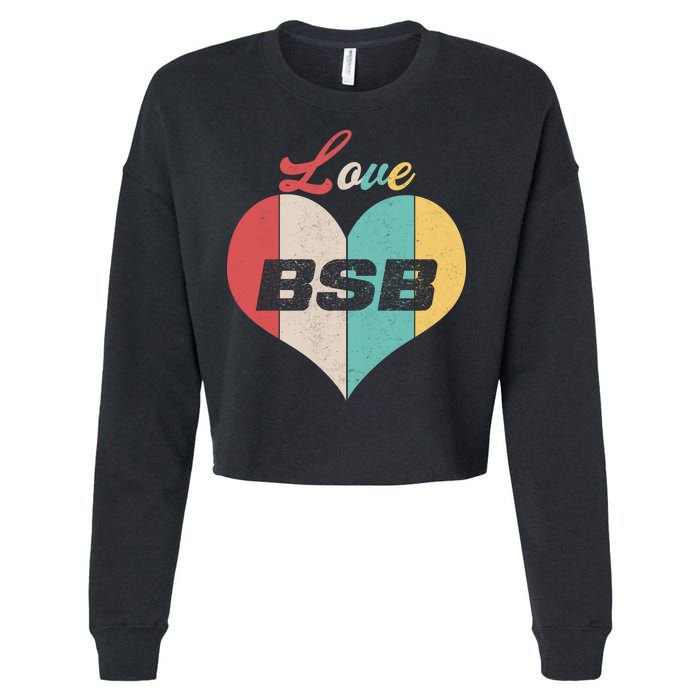 Love BSB Vintage Music Cropped Pullover Crew