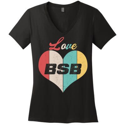 Love BSB Vintage Music Women's V-Neck T-Shirt