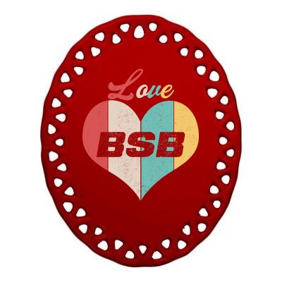 Love BSB Vintage Music Ceramic Oval Ornament