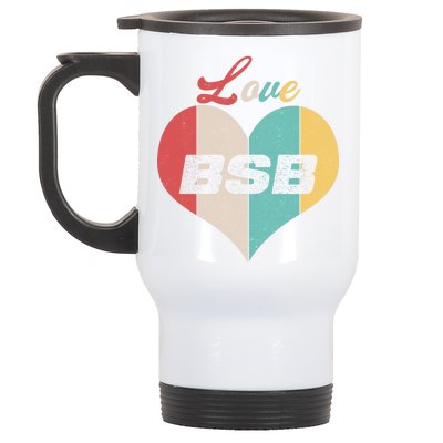 Love BSB Vintage Music Stainless Steel Travel Mug