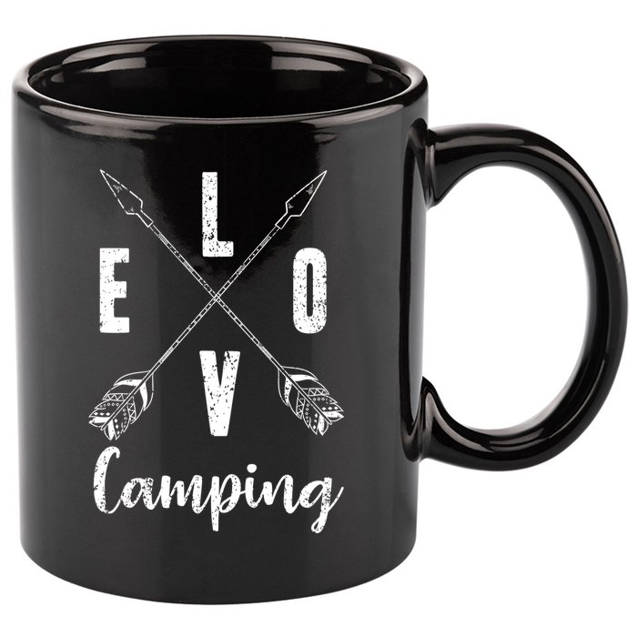 Love Camping Arrows 11oz C Handle Ceramic Mug