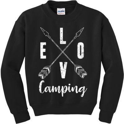Love Camping Arrows Kids Sweatshirt